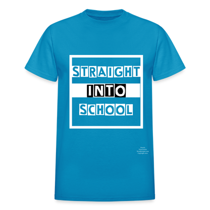 Straight Into School Adult T-Shirt - turquoise