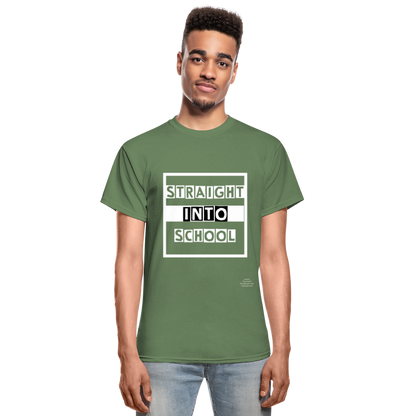 Straight Into School Adult T-Shirt - military green