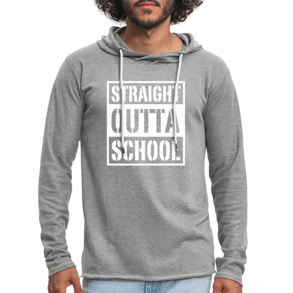 Straight Outta School Unisex Lightweight Terry Hoodie - heather gray