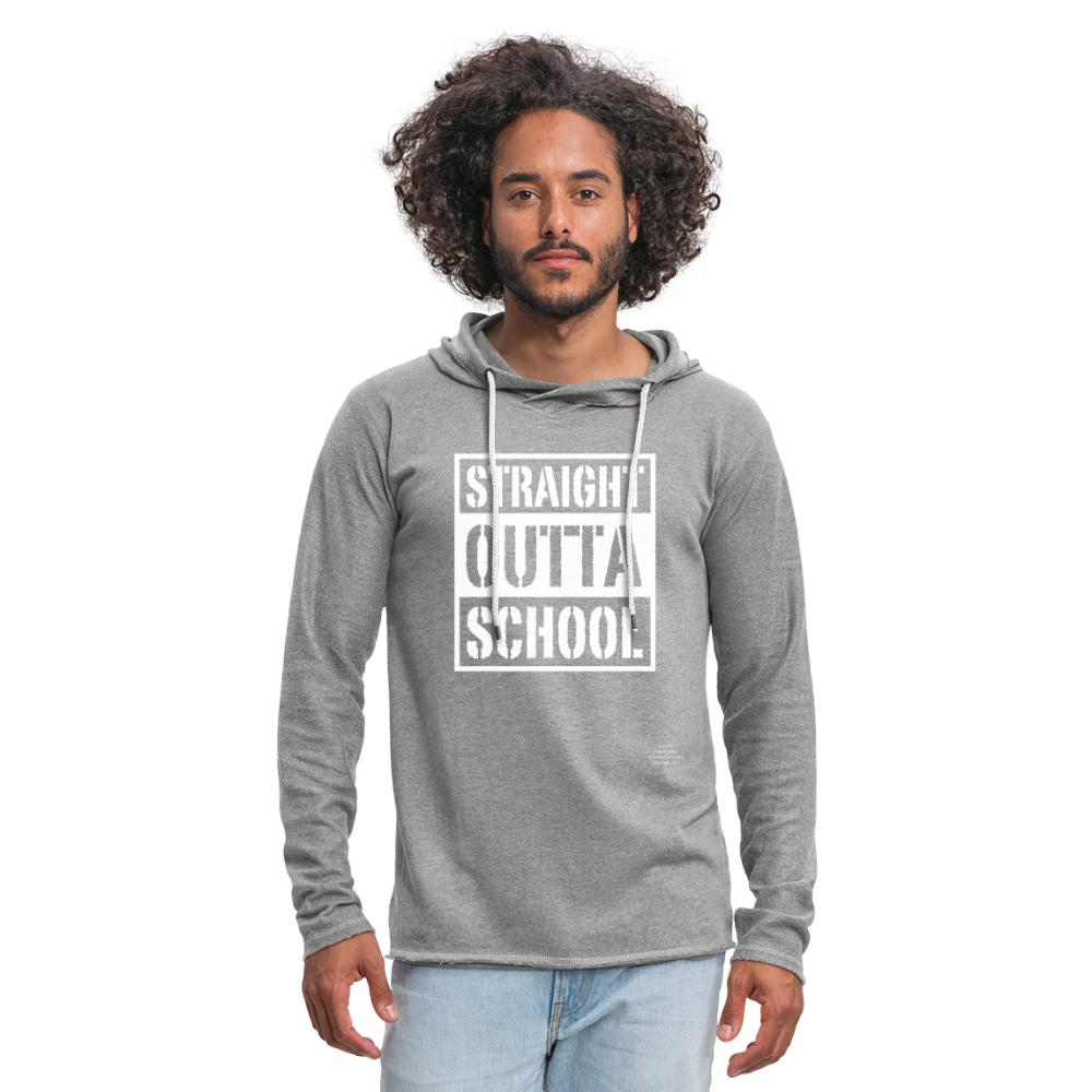 Straight Outta School Unisex Lightweight Terry Hoodie - heather gray