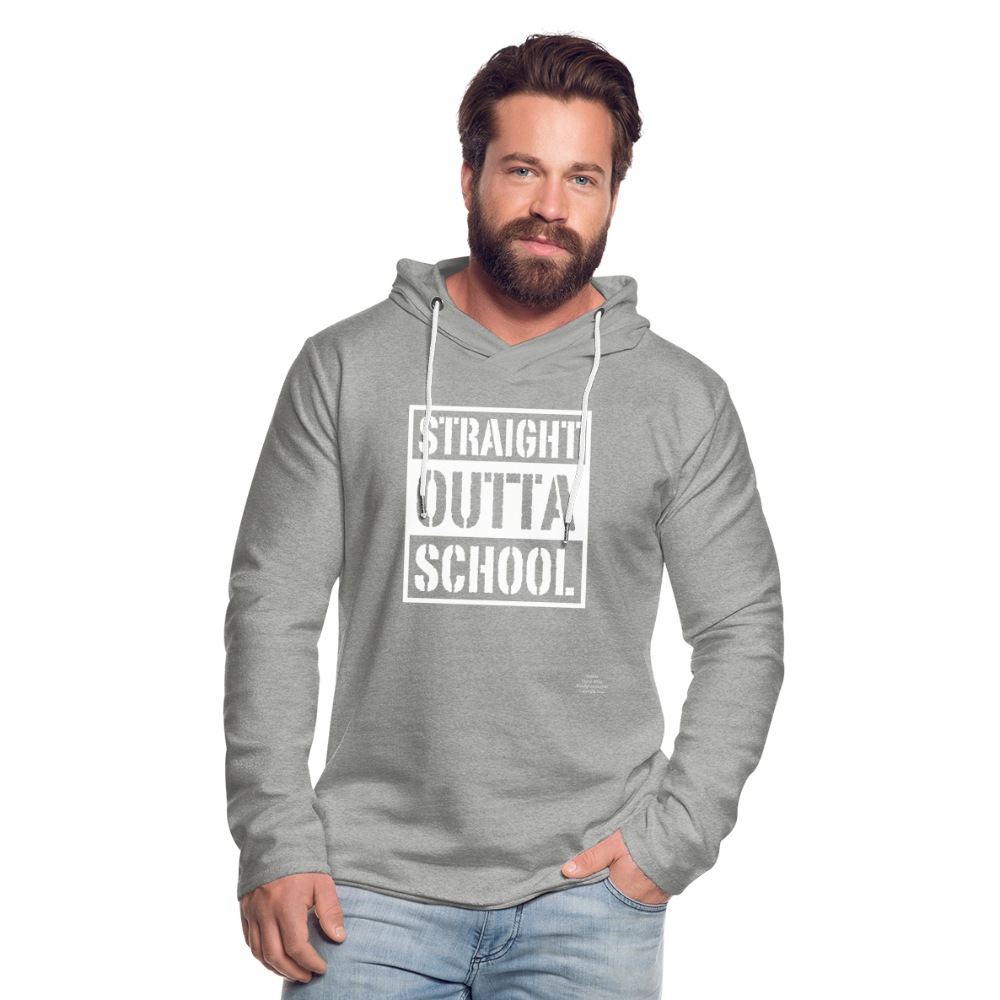 Straight Outta School Unisex Lightweight Terry Hoodie - heather gray