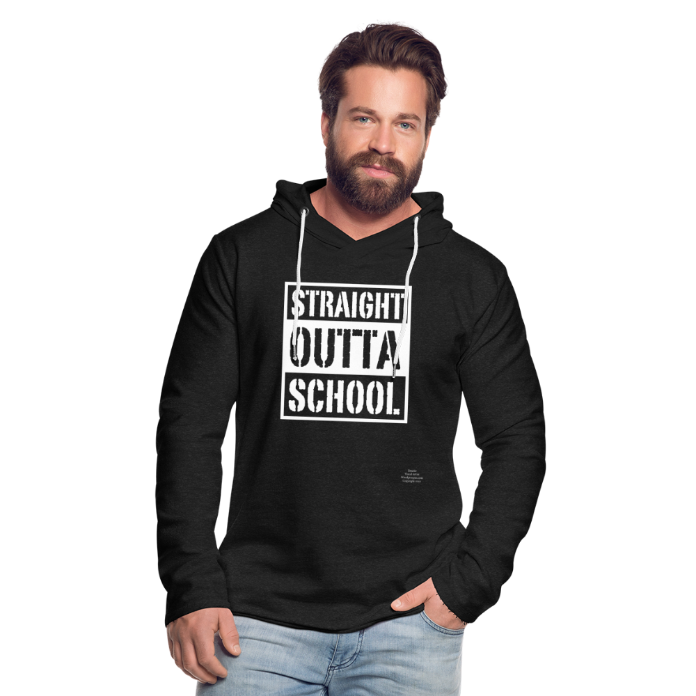 Straight Outta School Unisex Lightweight Terry Hoodie - charcoal grey