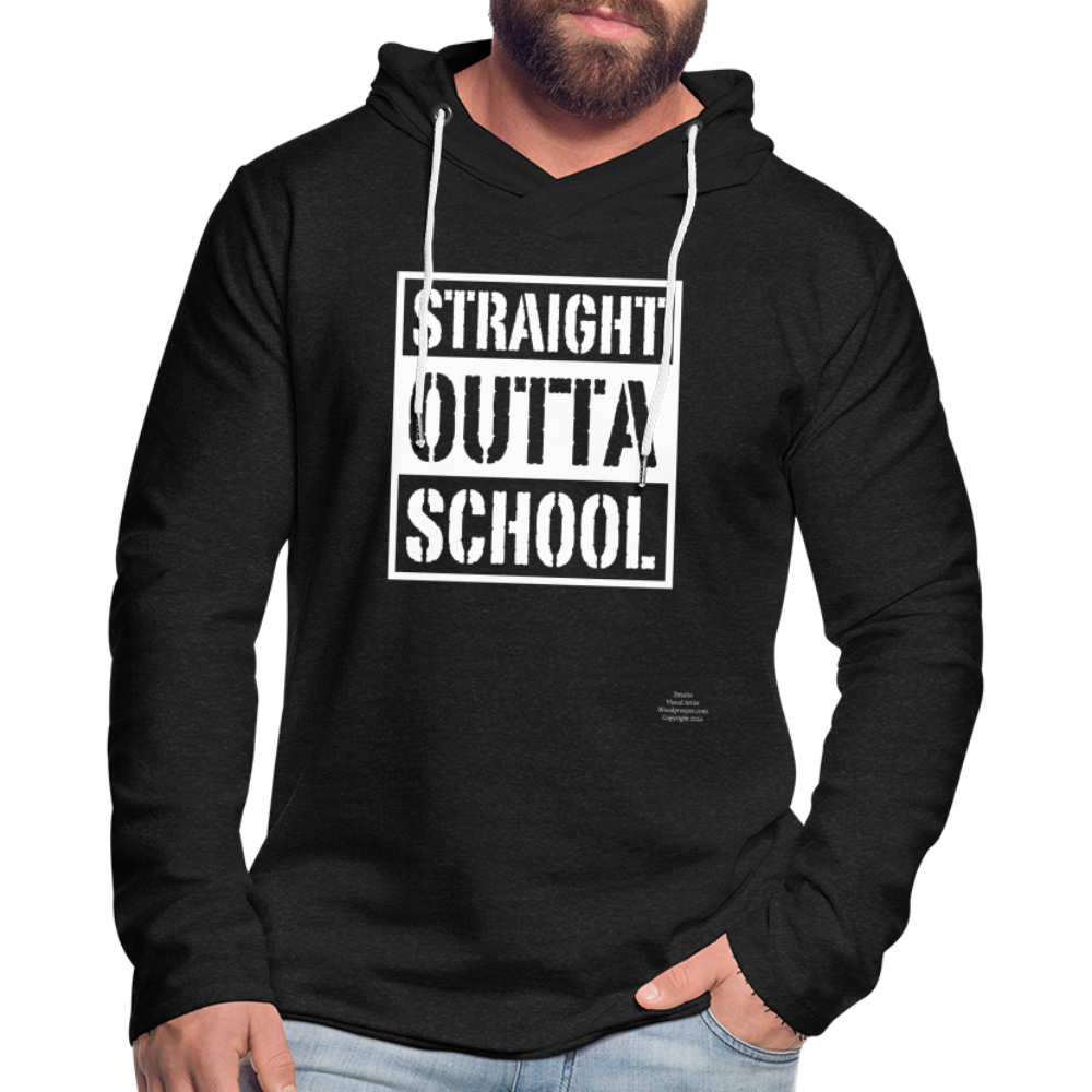 Straight Outta School Unisex Lightweight Terry Hoodie - charcoal grey