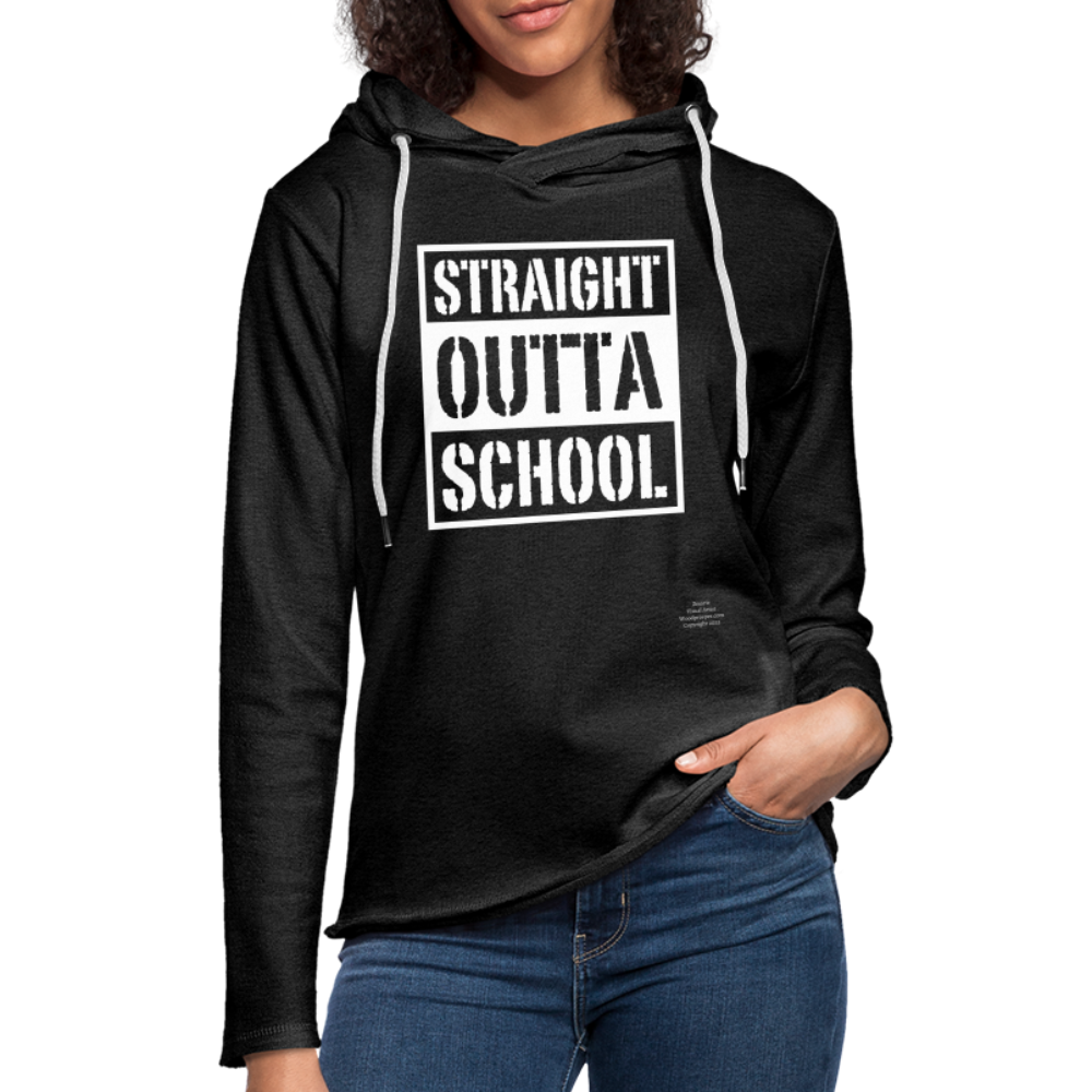 Straight Outta School Unisex Lightweight Terry Hoodie - charcoal grey