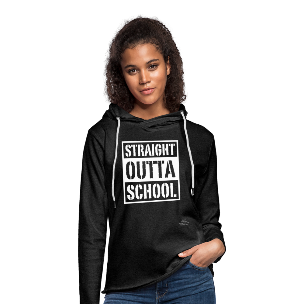 Straight Outta School Unisex Lightweight Terry Hoodie - charcoal grey