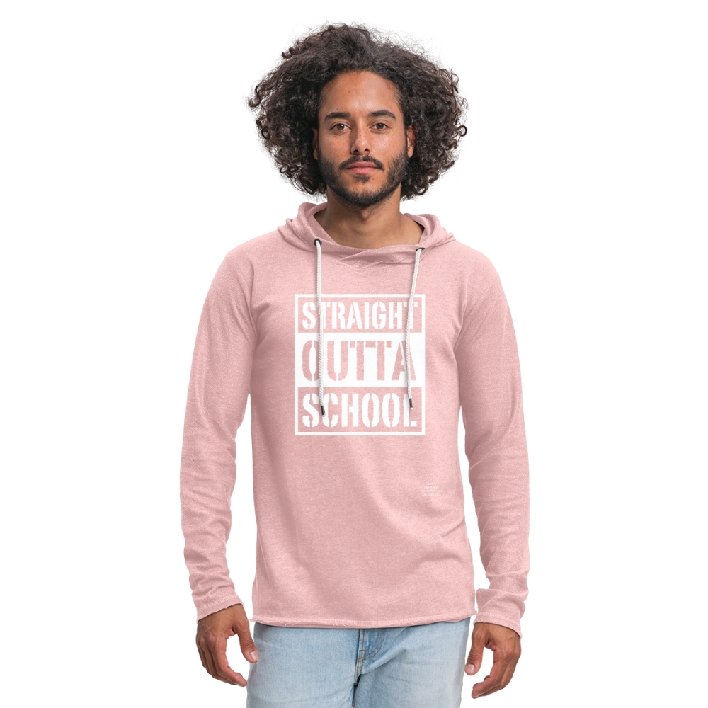 Straight Outta School Unisex Lightweight Terry Hoodie - cream heather pink