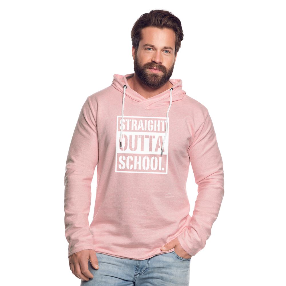 Straight Outta School Unisex Lightweight Terry Hoodie - cream heather pink