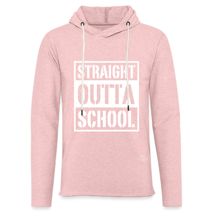 Straight Outta School Unisex Lightweight Terry Hoodie - cream heather pink