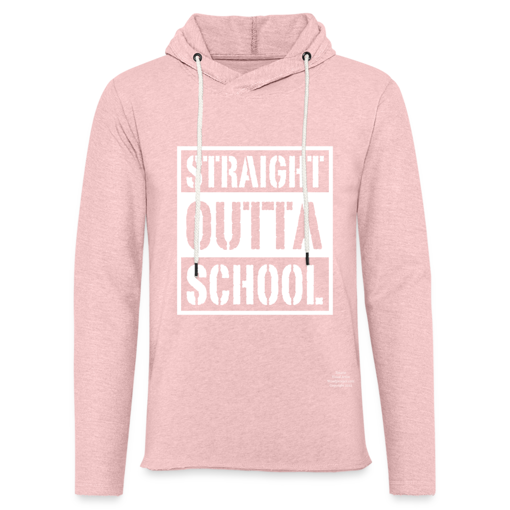Straight Outta School Unisex Lightweight Terry Hoodie - cream heather pink