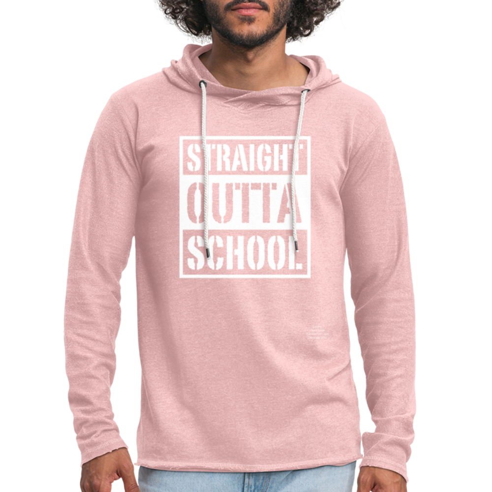 Straight Outta School Unisex Lightweight Terry Hoodie - cream heather pink