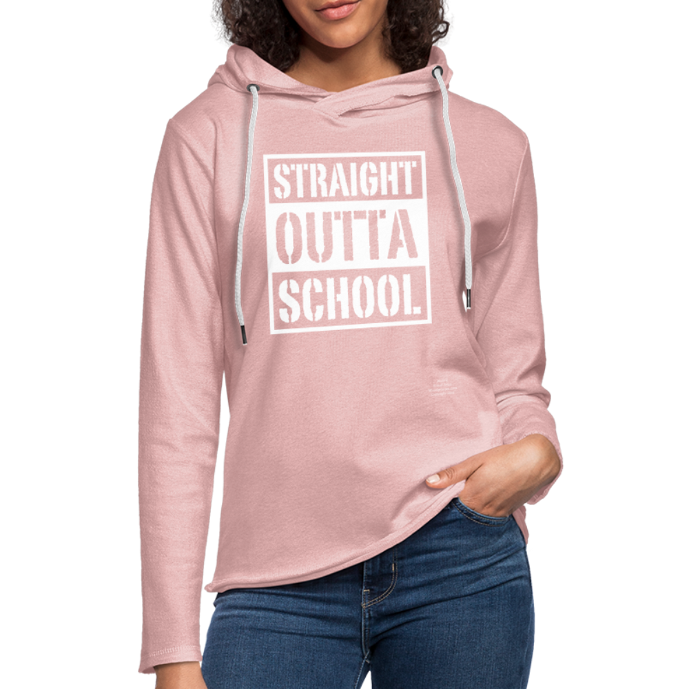 Straight Outta School Unisex Lightweight Terry Hoodie - cream heather pink