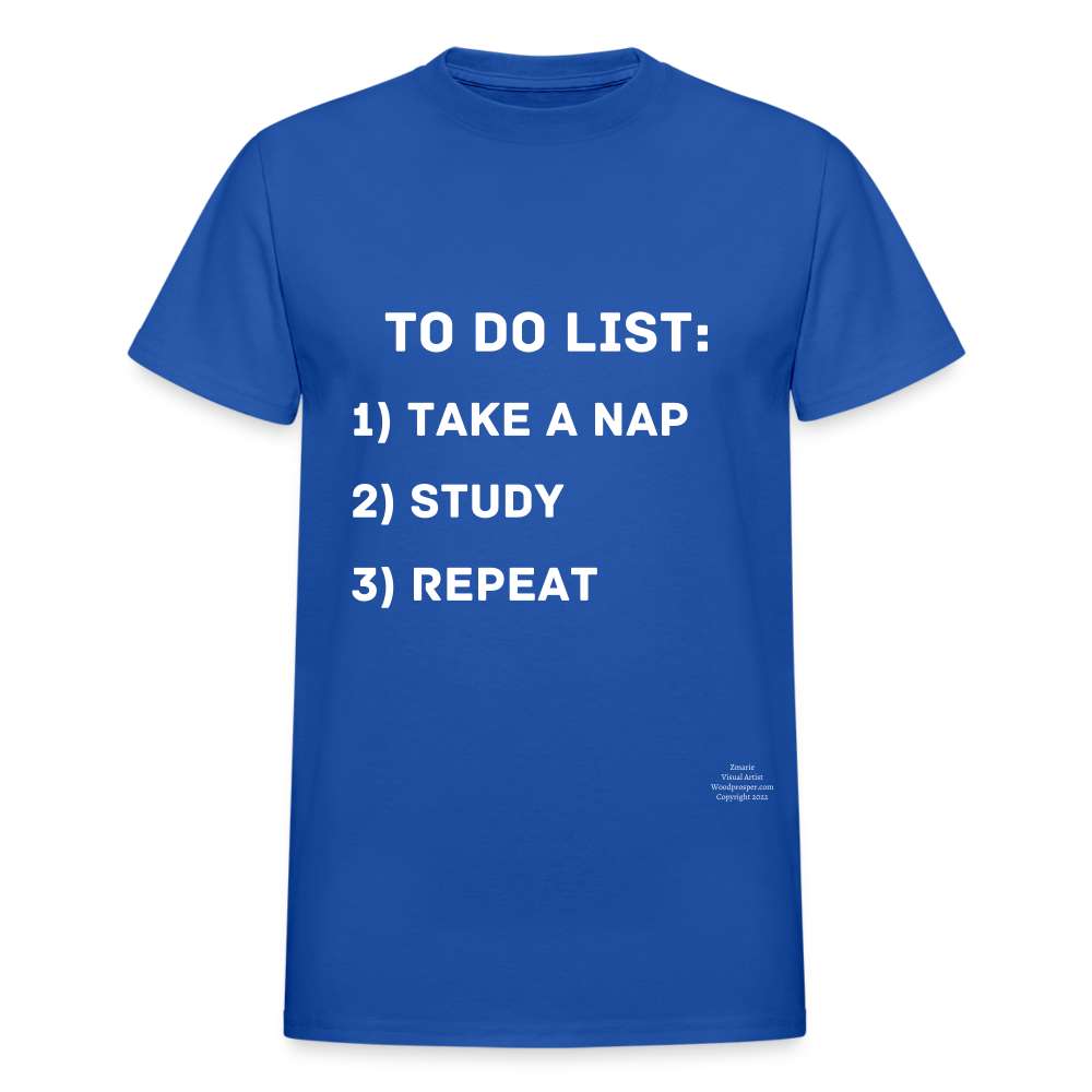 To Do List Adult T-Shirt - royal blue