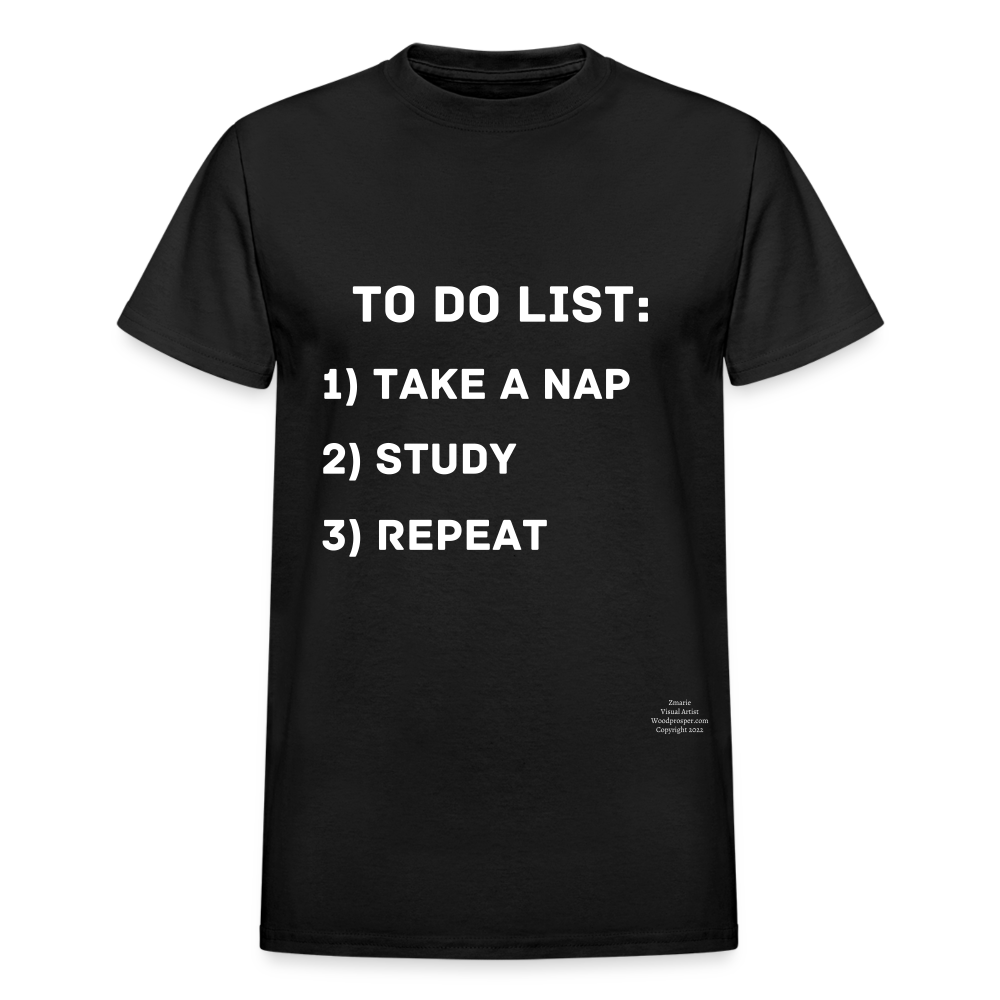 To Do List Adult T-Shirt - black