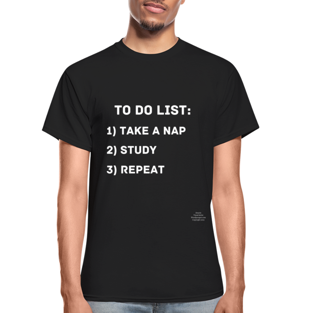 To Do List Adult T-Shirt - black