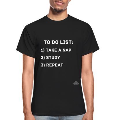 To Do List Adult T-Shirt - black
