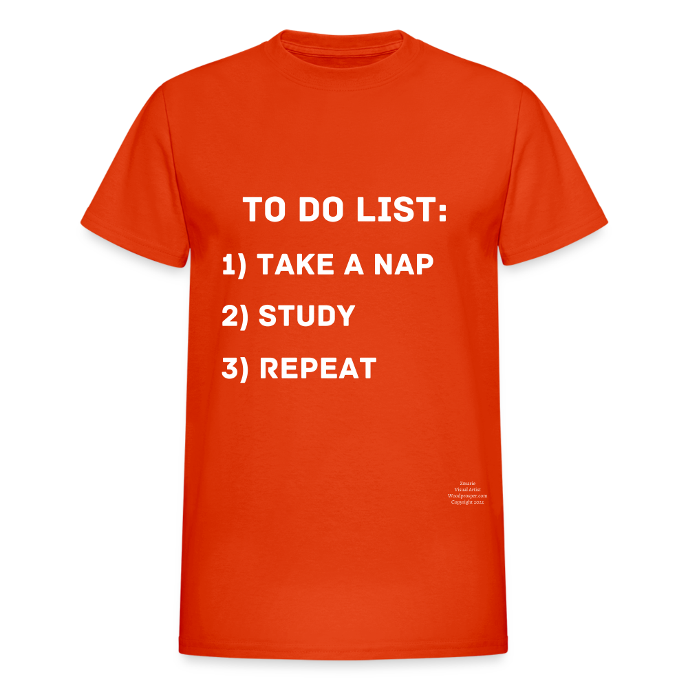 To Do List Adult T-Shirt - orange