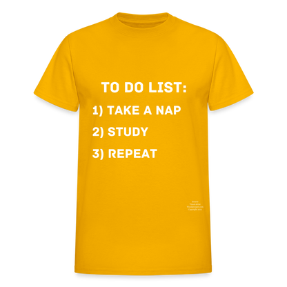 To Do List Adult T-Shirt - gold
