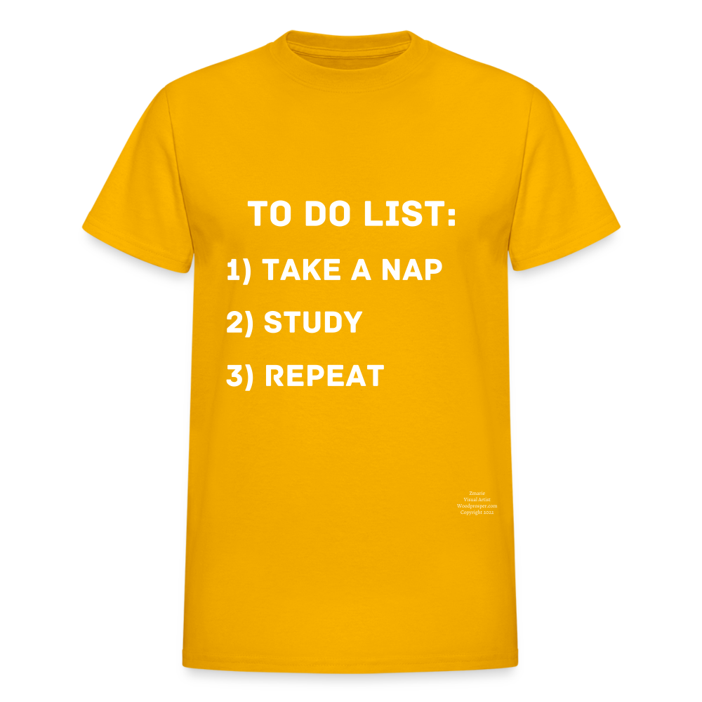 To Do List Adult T-Shirt - gold