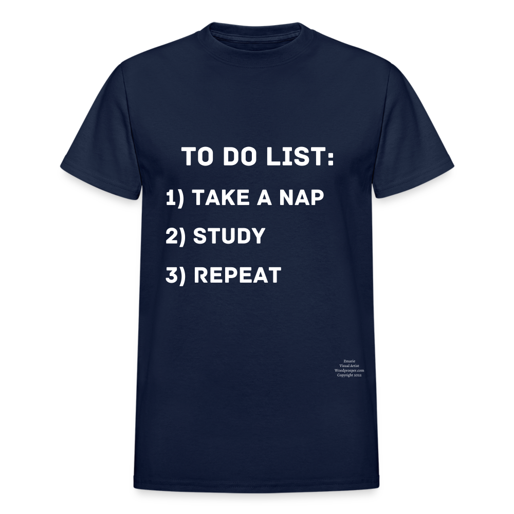 To Do List Adult T-Shirt - navy