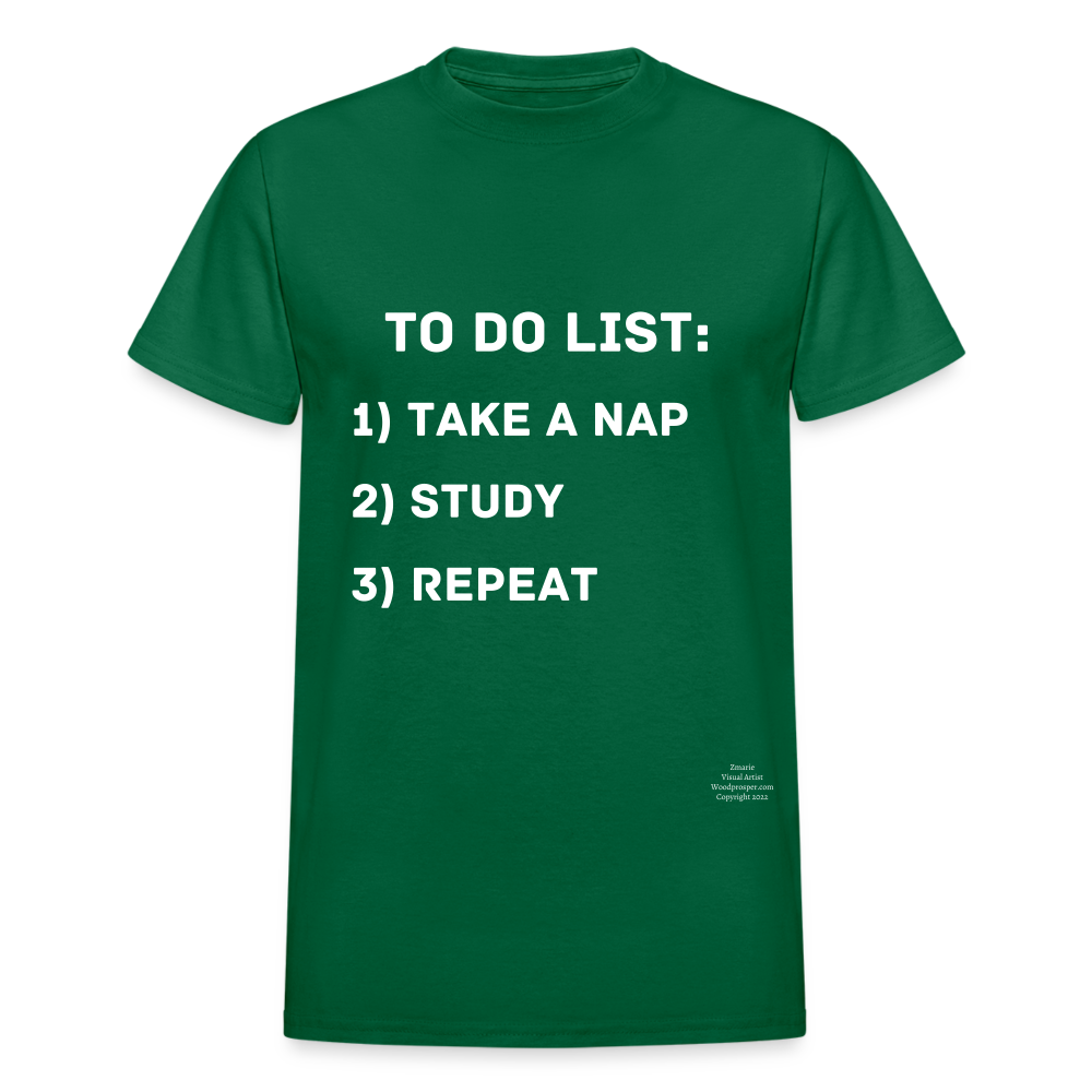 To Do List Adult T-Shirt - bottlegreen