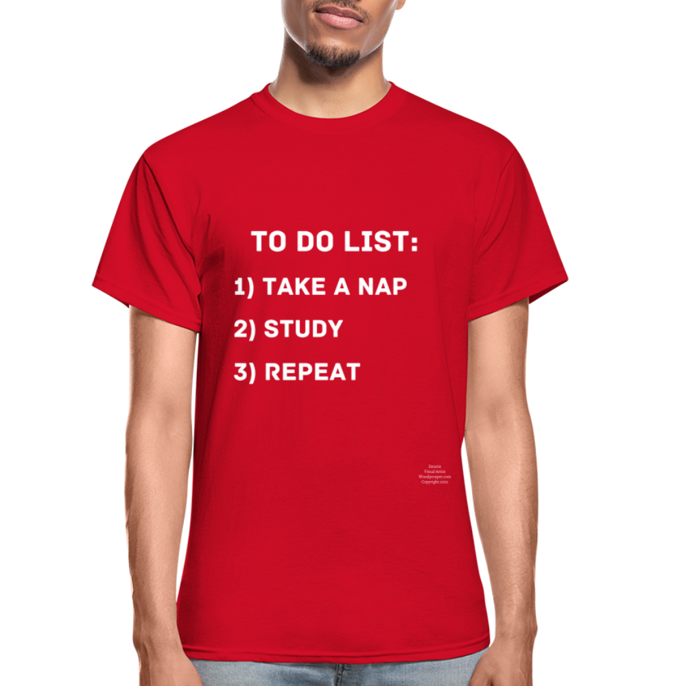 To Do List Adult T-Shirt - red
