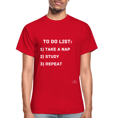To Do List Adult T-Shirt - red