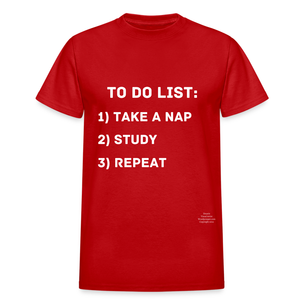To Do List Adult T-Shirt - red