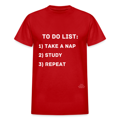 To Do List Adult T-Shirt - red