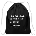 TO DO LIST Cotton Drawstring Bag - black