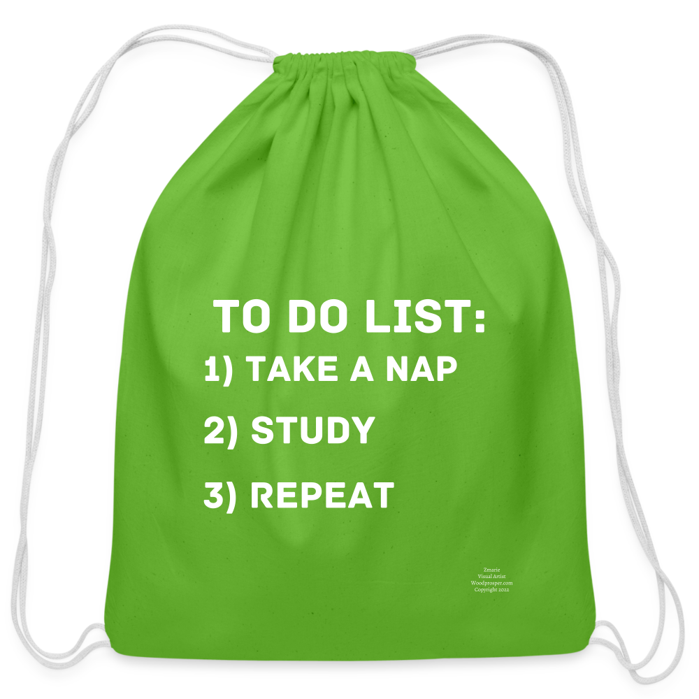 TO DO LIST Cotton Drawstring Bag - clover