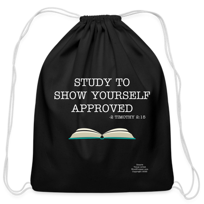 Study To Show Yourself Approved Drawstring Bag - black