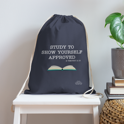 Study To Show Yourself Approved Drawstring Bag - navy