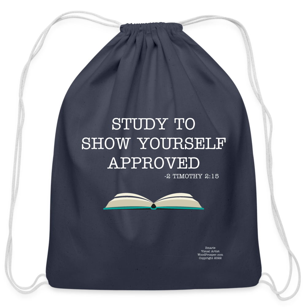 Study To Show Yourself Approved Drawstring Bag - navy