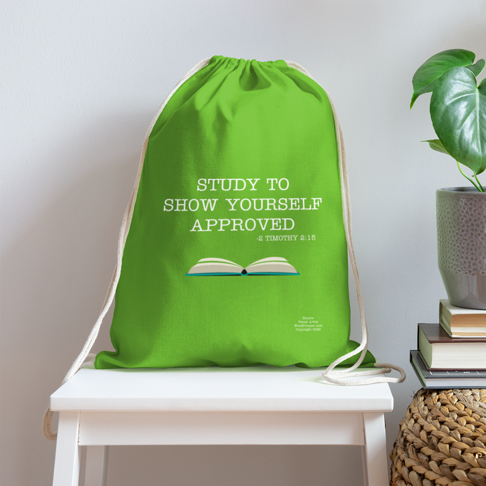 Study To Show Yourself Approved Drawstring Bag - clover