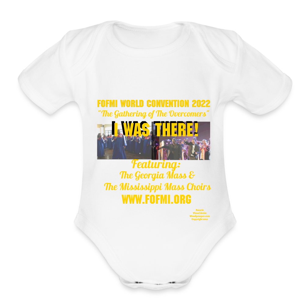 FOFMI World Convention 2022 Organic Short Sleeve Baby Bodysuit - white