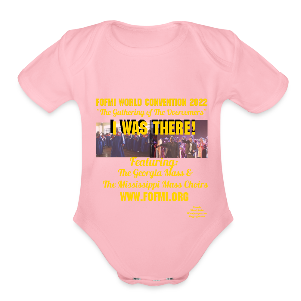 FOFMI World Convention 2022 Organic Short Sleeve Baby Bodysuit - light pink