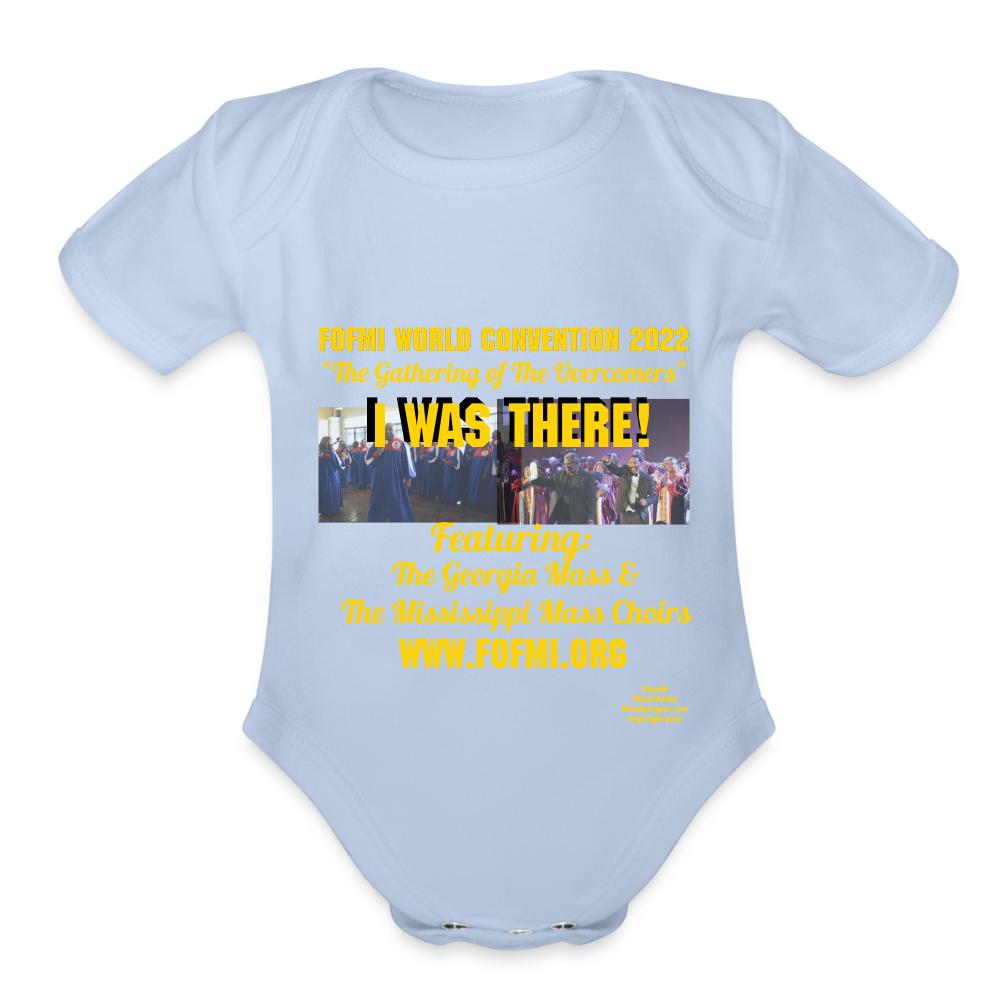 FOFMI World Convention 2022 Organic Short Sleeve Baby Bodysuit - sky