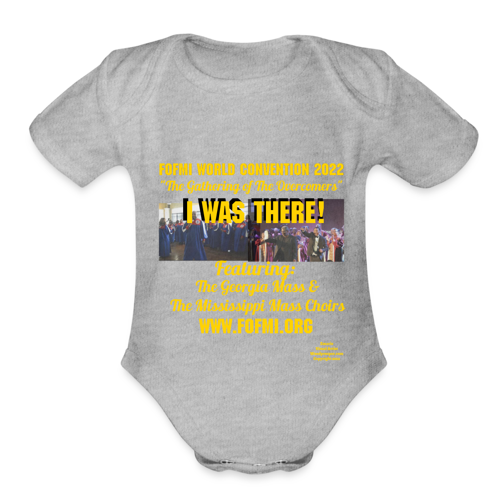 FOFMI World Convention 2022 Organic Short Sleeve Baby Bodysuit - heather grey
