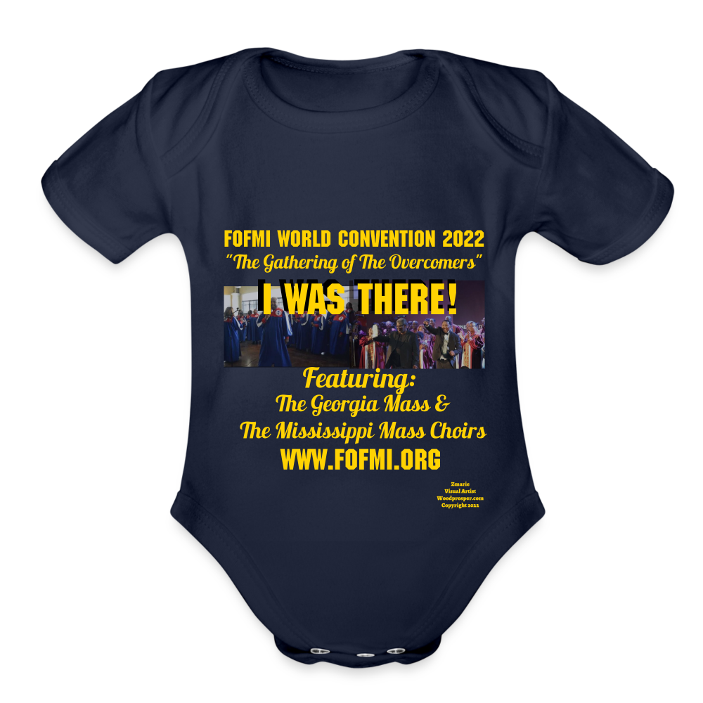 FOFMI World Convention 2022 Organic Short Sleeve Baby Bodysuit - dark navy