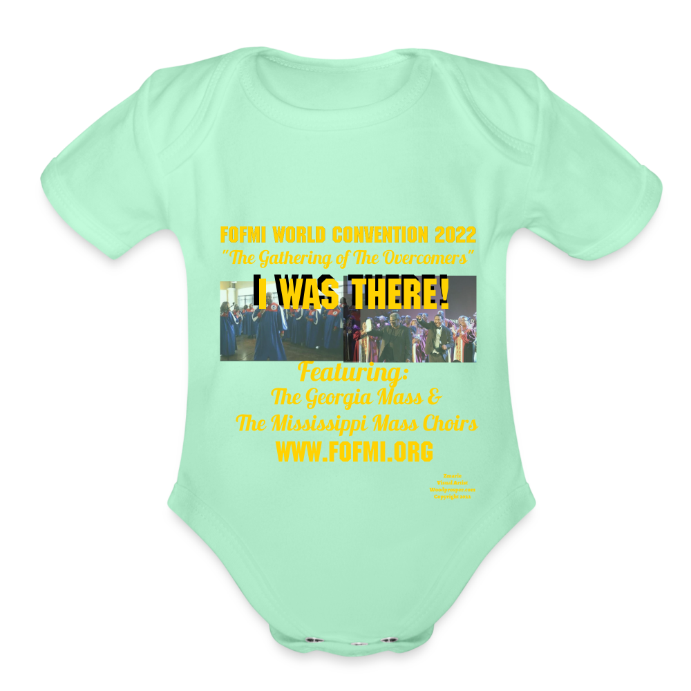 FOFMI World Convention 2022 Organic Short Sleeve Baby Bodysuit - light mint