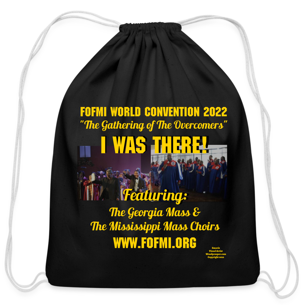 FOFMI World Convention 2022 Cotton Drawstring Bag - black