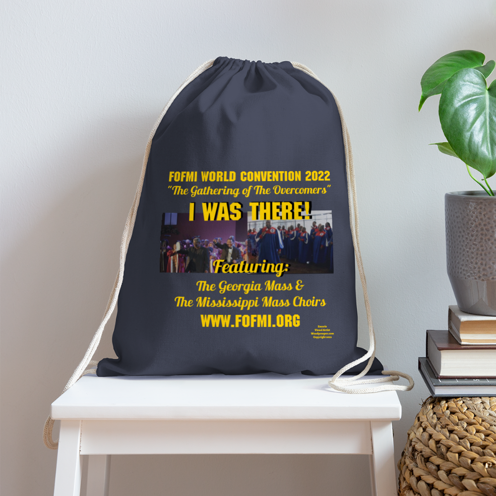 FOFMI World Convention 2022 Cotton Drawstring Bag - navy