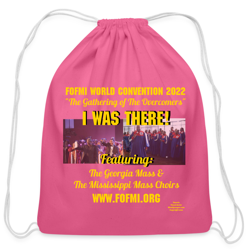 FOFMI World Convention 2022 Cotton Drawstring Bag - pink