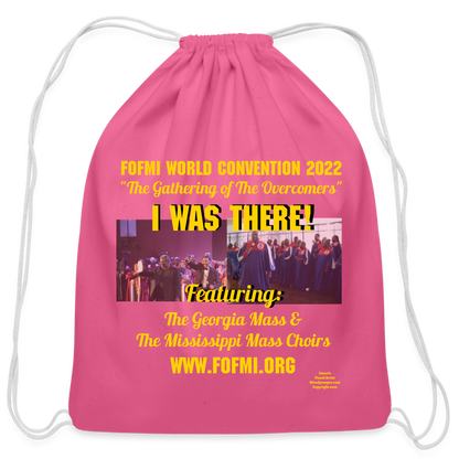 FOFMI World Convention 2022 Cotton Drawstring Bag - pink