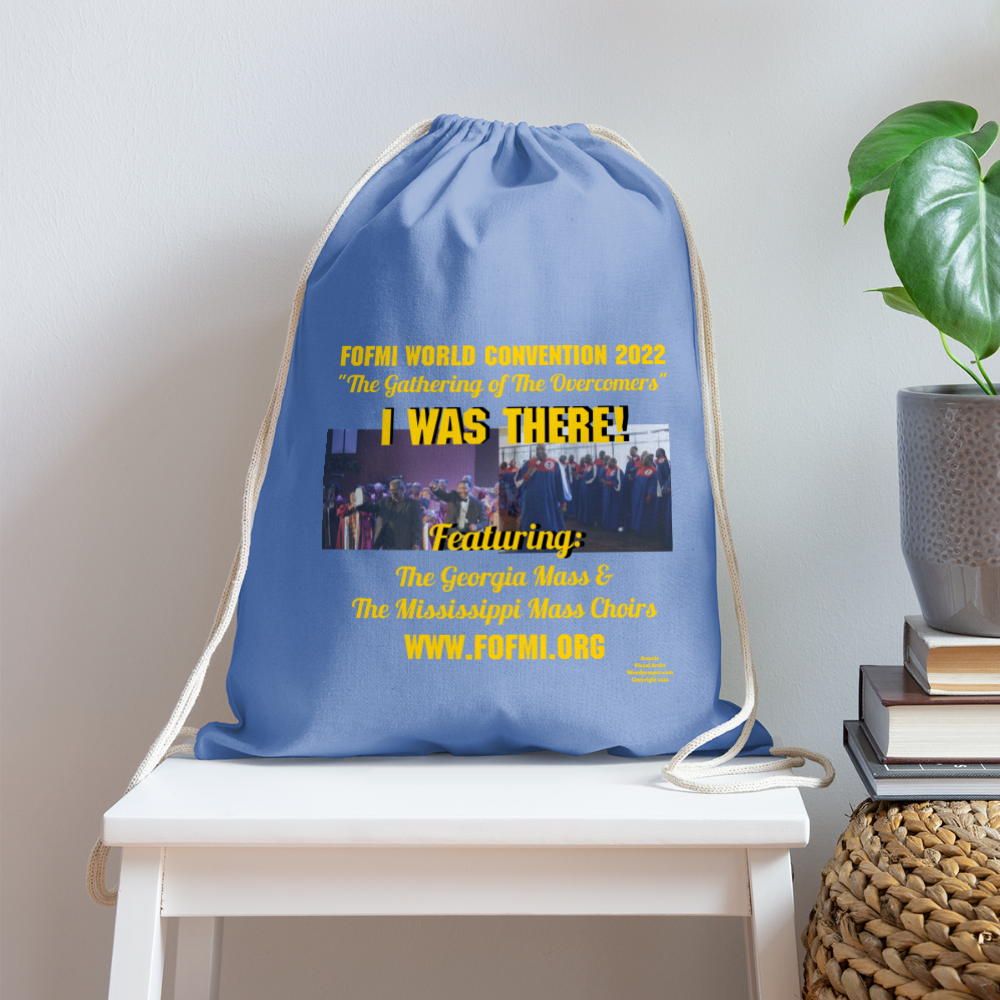 FOFMI World Convention 2022 Cotton Drawstring Bag - carolina blue