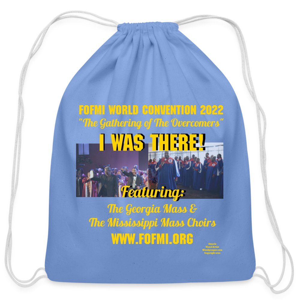 FOFMI World Convention 2022 Cotton Drawstring Bag - carolina blue