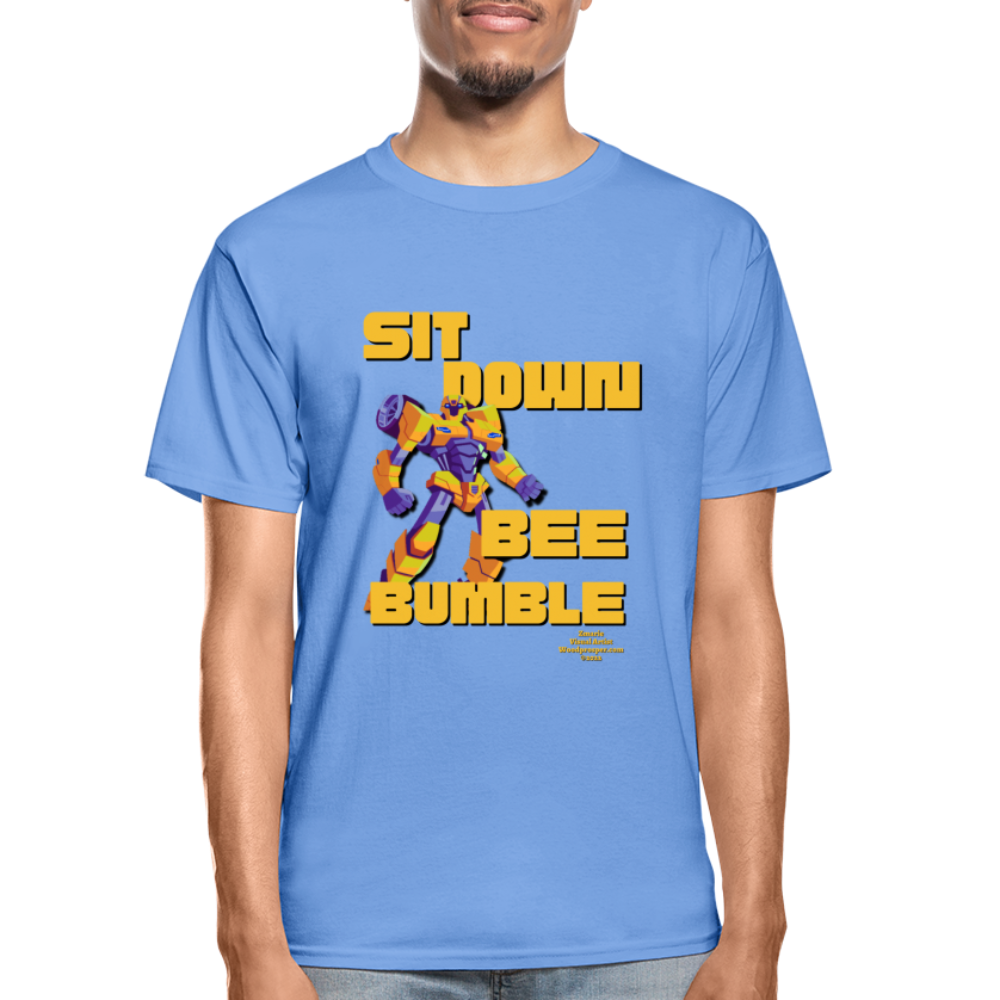 SIT DOWN, BEE BUMBLE Unisex T-shirt (Black) - carolina blue