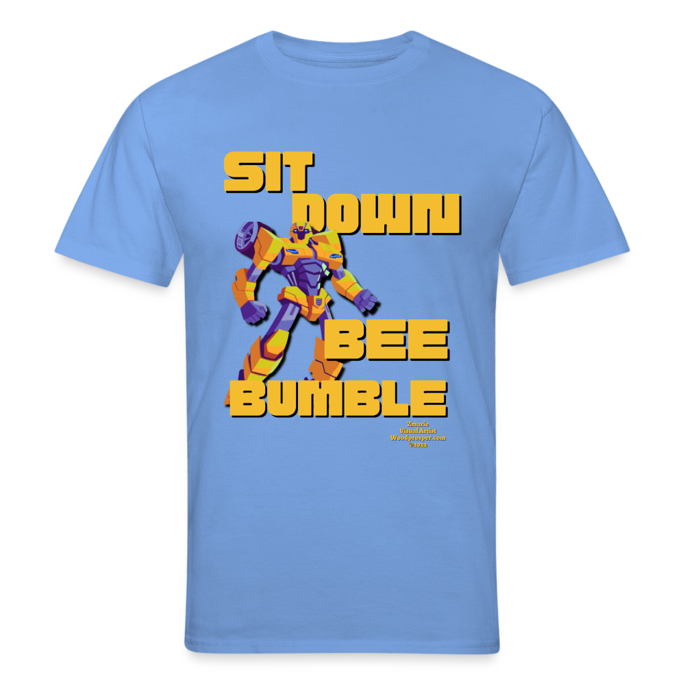 SIT DOWN, BEE BUMBLE Unisex T-shirt (Black) - carolina blue