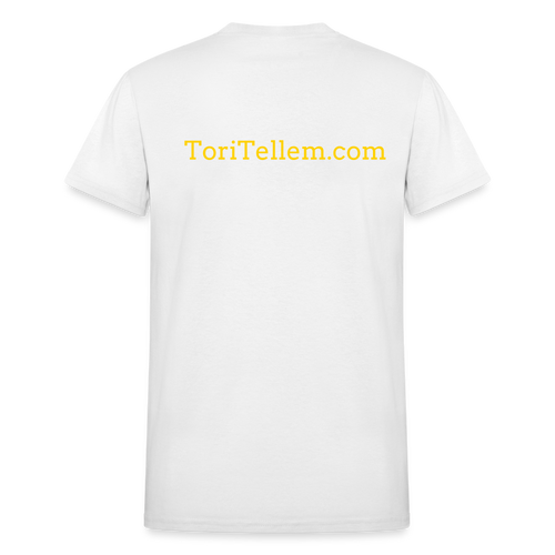 "THERE SHE GO" Cotton Unisex T-Shirt - white