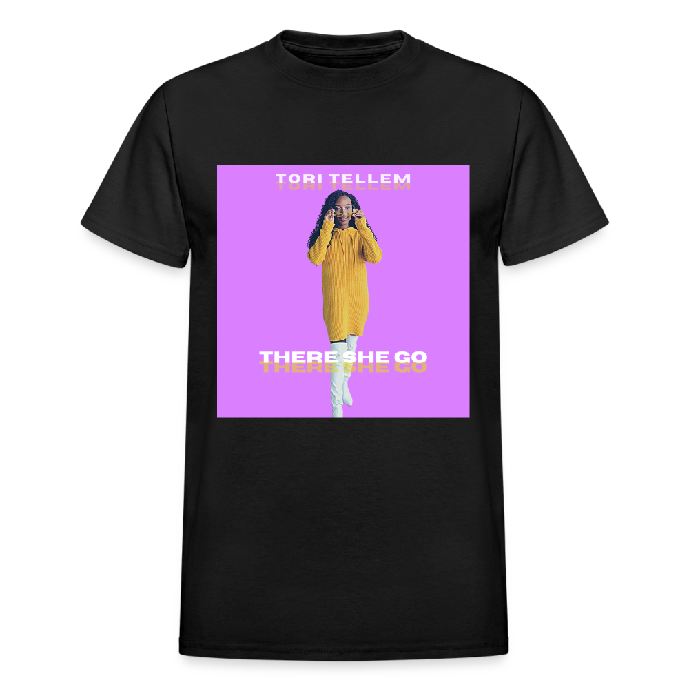 "THERE SHE GO" Cotton Unisex T-Shirt - black